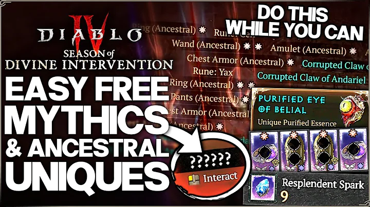 Diablo 4 - New OP Discovery - Easy Free Mythic Uniques & Ancestral Legendaries - Season 11 Guide!
