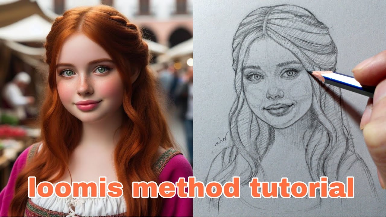 Learn to draw a girl's face step by step using the Loomis method - YouTube