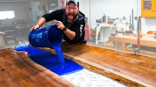 HUGE 60L Epoxy Live Edge River Table!