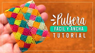 Cómo hacer pulsera de hilo fácil y ancha #18✨ Paso a Paso | DIY Macrame Friendship Bracelet