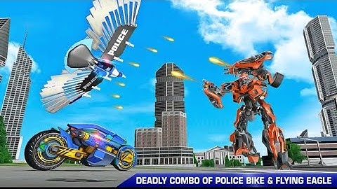 Flying Police Bike Eagle Transform Robot Bike - Android Gameplay FullHD (By Dedicated Gamer)
