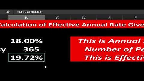 APR vs EAR Excel Calculations