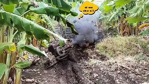 xe công nông 2 cầu chở  chuối đây xe  đường lầy lùn bóc hết khói cực kỳ khó khăn