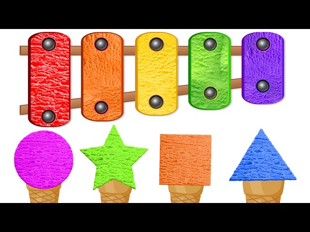 Best Learning Videos for Toddlers | Ep 8 - Learn Colors with Ice Cream Scoops with Xylophone class=