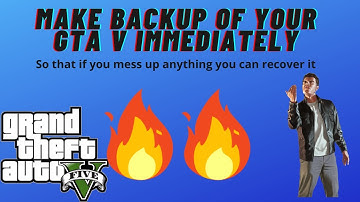 Make a Backup of your GTA V immediately so that if you mess up anything you can recover it 🔥🔥
