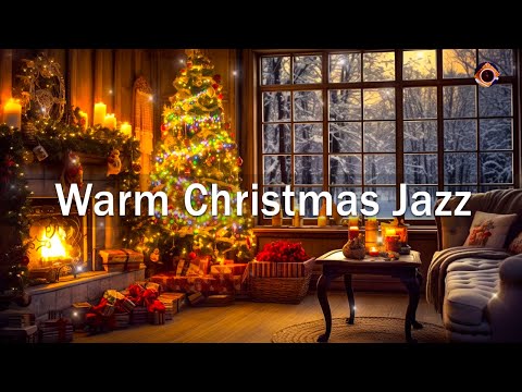 Warm Christmas Jazz Music in Cozy Christmas Coffee Shop Ambience 🎄 Fireplace Sounds for Work, Study
