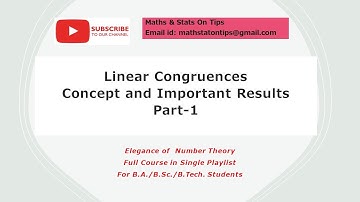L3: Linear congruences-Concept & Important Results (Modular Arithmetic, Definition, Theorem)