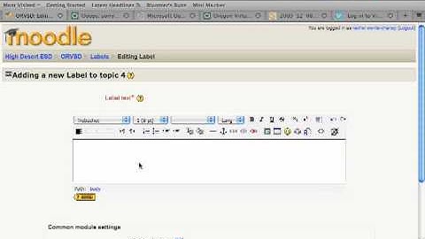 Creating a Label in Moodle