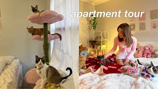 1 bedroom apartment tour with 4 cats