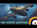 1 minute painting  dambuster timelapse aviation art acrylic painting demonstration