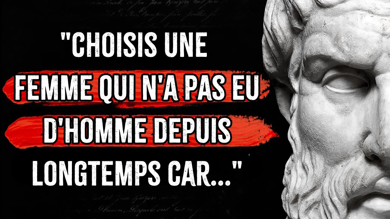Leçons de vie des anciens philosophes que l'homme apprend trop tard dans la vie.