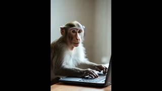 moneky intredute laptop #shorts #monkey #funny #viral #reels #short #ai #animals