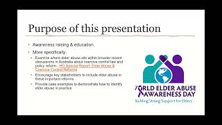 Addressing Elder Abuse and Coercive Control in Australia