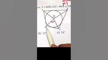 In the given figure, if angle AOB = 125, then angle COD | Circles Class 10 CBSE MCQ