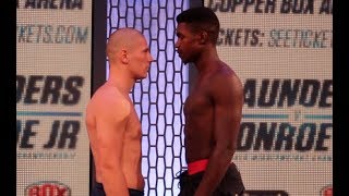 LERRONE RICHARDS v FERENC ALBERT - OFFICIAL WEIGH IN VIDEO / SAUNDERS v MONROE JR