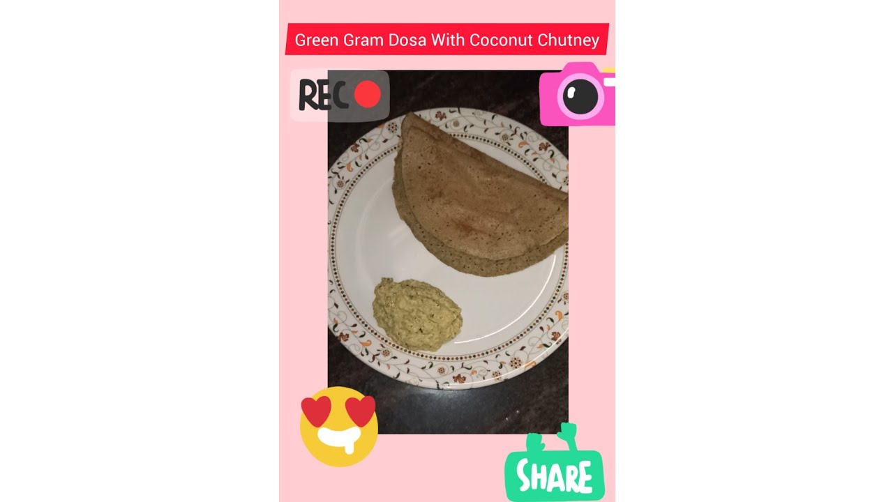 Green Gram Dosa With Coconut Chutney Recipe|ಹೆಸರುಕಾಳು ದೋಸೆ ಕೊಬ್ಬರಿ ಚಟ್ನಿ ಜೊತೆ