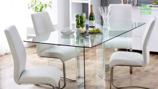 Geo-Glass Clear Rectangle 6 Seater Dining Table