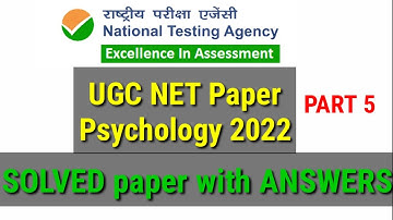 UGC NET JRF PSYCHOLOGY PAPER 2022 | PSYCHOLOGY PAPER 2022 |NET PAPER PSYCHOLOGY 2022 with answer key