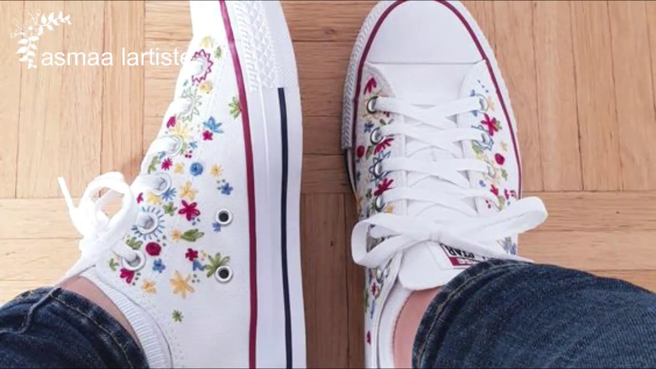 DIY Embroidered Shoes ,♥️ YouTube