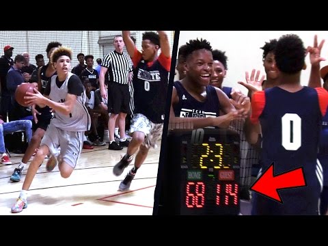 LaMelo Ball VS FRESHMAN SHARPSHOOTER DJ DAVIS! Game Gets UGLY! Big Ballers v Team Eleate