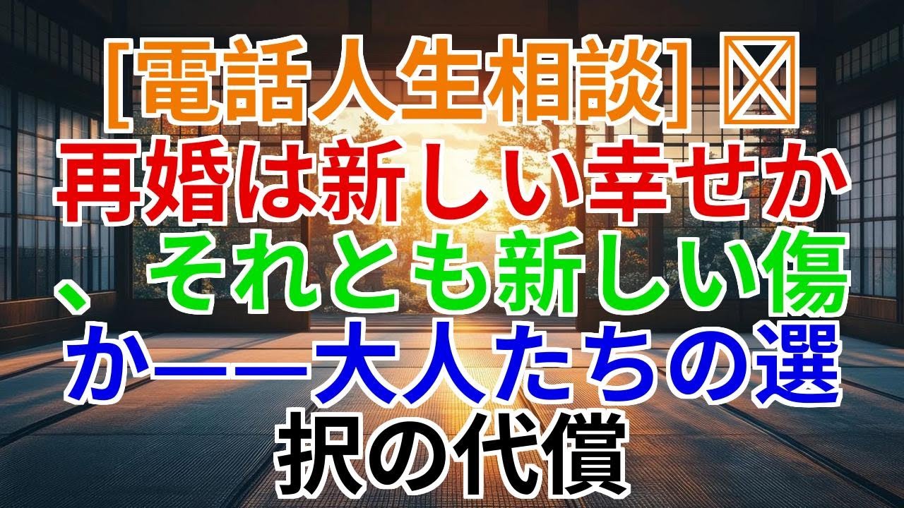 【電話人生相談】再婚は新しい幸せか、それとも新しい傷か——大人の選択の代償
