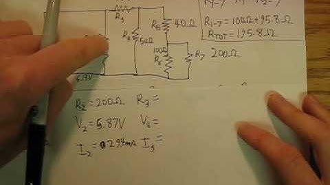 BMAPhysics 18L Analysis of a circuit with seven resistors in series and parallel.