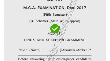 2017 Dcrust MCA 5th Sem Linux & Shell Programming Question Paper