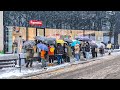 Snowfall Apgujeong Street in Gangnam and the Alley Has Become a Skating Rink | Seoul Travel 4K HDR