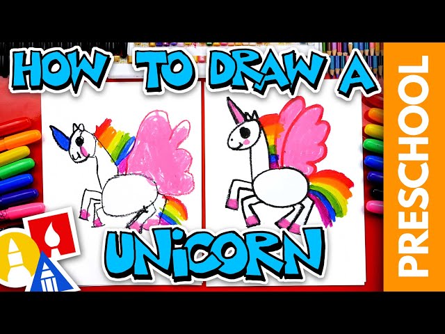Unicorn with Rainbow Drawing, Painting and Coloring for Kids & Toddlers |  Simple Paintings #206 - YouTube