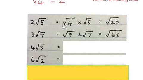 Surds in descending order (Mathdou)