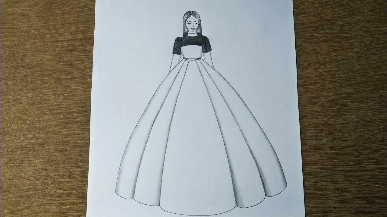 How to Draw a Barbie Doll  Barbie Doll Drawing  Dress Design Drawing  Model  Barbie Drawing  YouTube