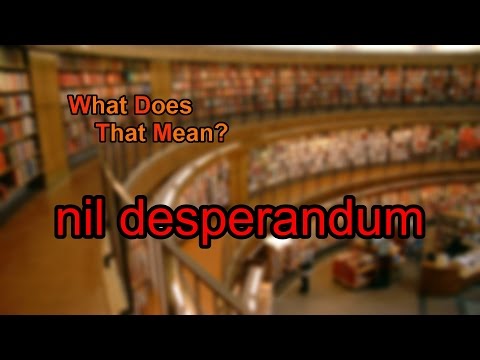 What does nil desperandum mean?