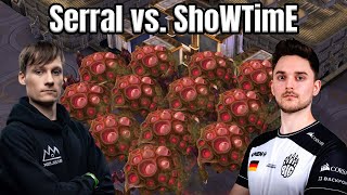 Serral's Impeccable Swarm Host Play vs ShoWTimE in this bo3 ZvP