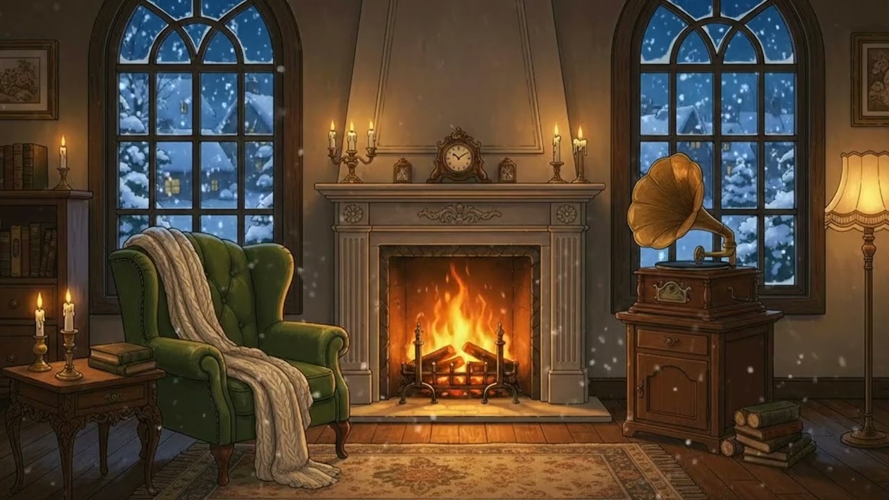 1940s Swing Era Music from Another Room | Cozy Vintage Winter Night Ambience