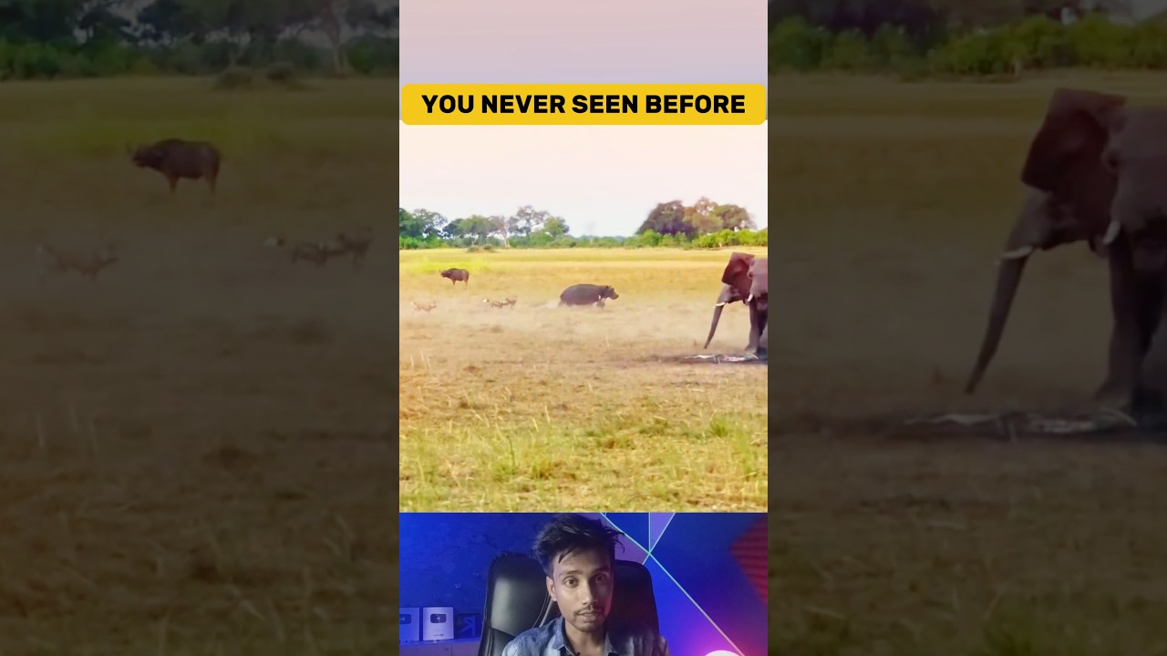 Wild Dogs Attacks Hippo But Elephant Save Life