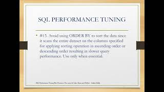 SQL Query Performance Tuning  Part2