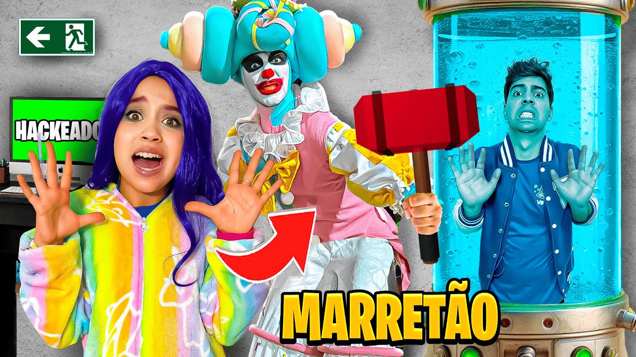 TENTAMOS ESCAPAR DA FERA DO MARRETÃO DO PALHAÇO DA DARKWEB COM OS VILÕES!! (ROBLOX MARRETÃO)