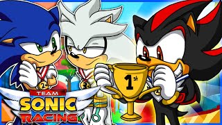 SONIC VS SHADOW VS SILVER!! - Sonic, Shadow & Silver Play Team Sonic Racing!