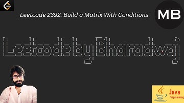 242. Leetcode 2392. Bouw een matrix met voorwaarden: JAVA