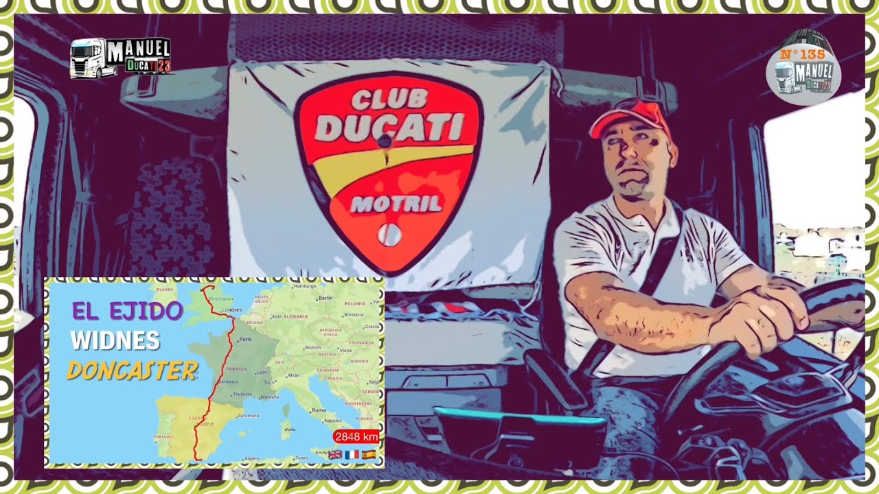 Viaje de el Ejido a Inglaterra, Widnes y Doncaster, ruta por granada a Pamplona, caláis, dover