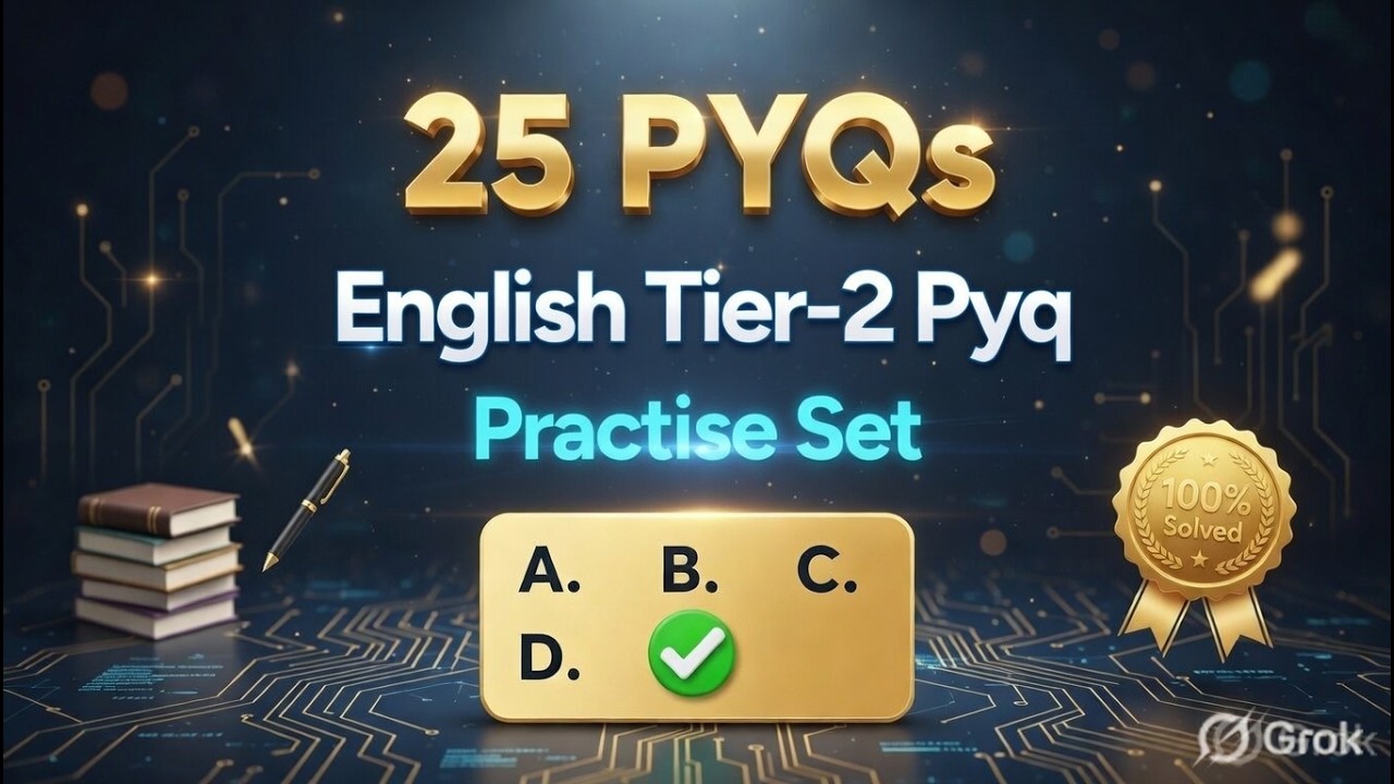 SSC CGL Tier 2 English PYQs | 25 Important MCQs with Detailed ...
