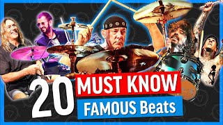20 MUST KNOW Drum Beats From FAMOUS Rock Songs (Beginner To Advanced!)