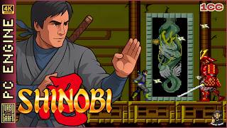 ✅ SHINOBI ( PC ENGINE  / TURBOGRAFX-16 / 1987 ) GAMEPLAY / NO DEATH - 4K HD 60 FPS 🔴