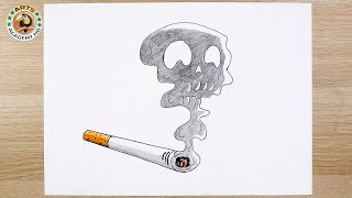 how to draw | dibujo | dessiner | no smoking drawing | dibujo | رسمة لا للتدخين خطوة بخطوة