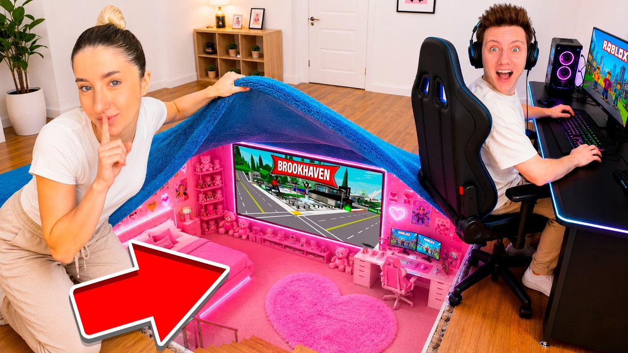 Я построила ТАЙНУЮ КОМНАТУ что бы спрятаться от ПАРНЯ! ПРАНК в ROBLOX в Brookhaven RP 🏡