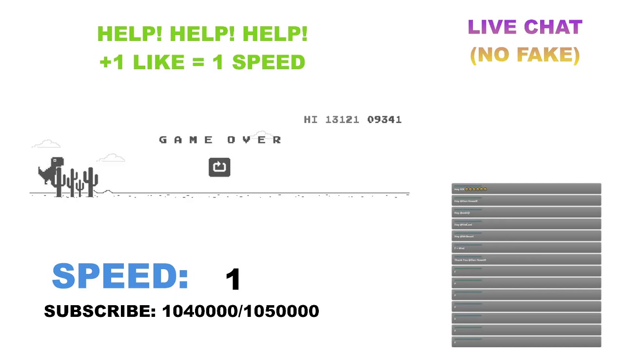 Playing Chrome Dinosaur Game For 1 YEAR (World Record) Hit! - YouTube
