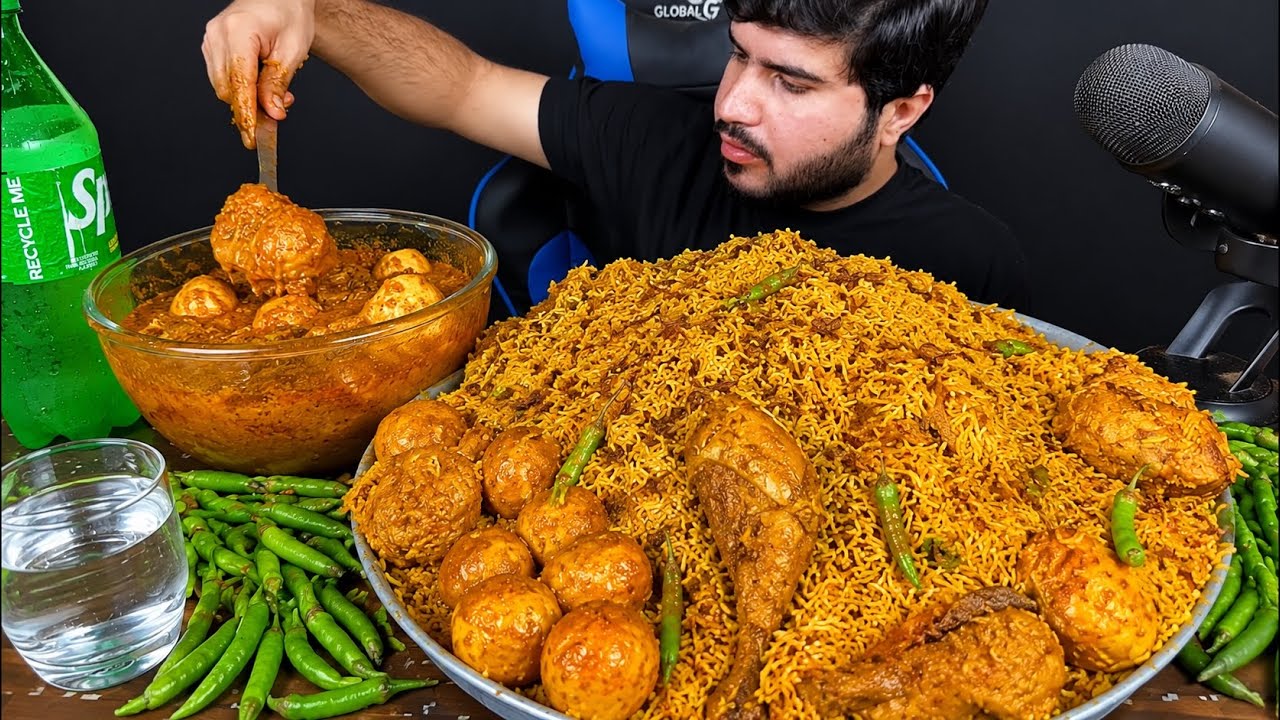 Huge Chicken Biryani & Egg Curry Feast 🤤🔥 | Spicy ASMR Mukbang Eating Show