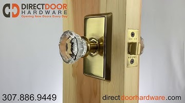 Emtek Astoria Clear Knob with Rectangular Rosette in French Antique