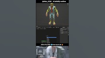 How to make a black outline in blender with Solidify modifier tutorial #3danimation #blender #tips
