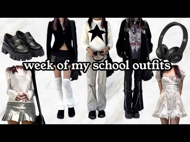 What I Wear To School In A Week ❥ Outfit Inspo (y2k, alternative, coquette)  